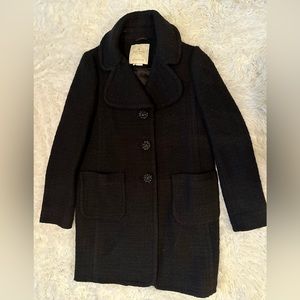 Kate Spade black jewel button Boucle coat size 00